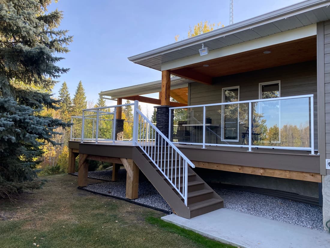 Aluminum-framed glass railing project in Edmonton — photo 2